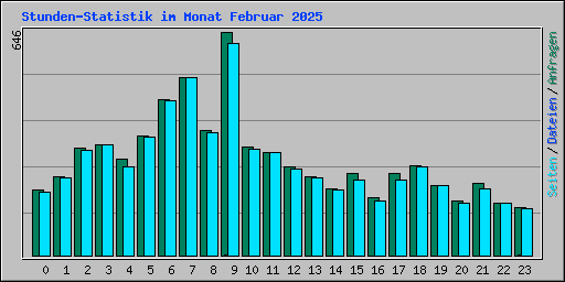 Stunden-Statistik im Monat Februar 2025