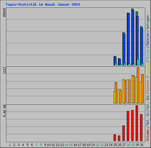 Tages-Statistik im Monat Januar 2023